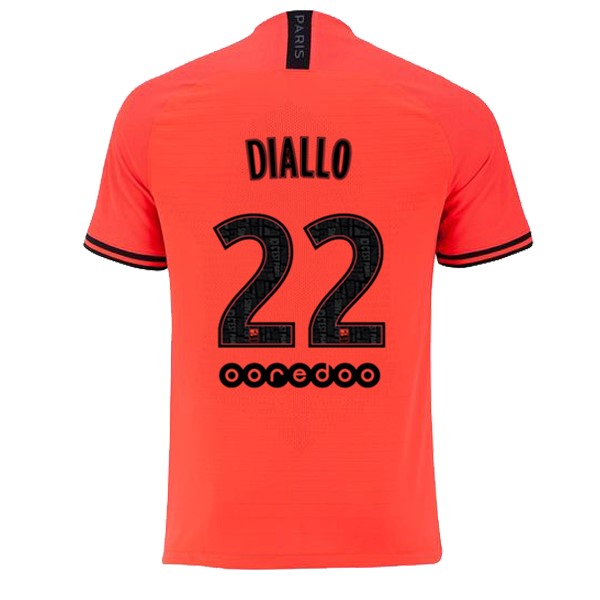 JORDAN Trikot Paris Saint Germain NO.22 Diallo Auswarts 2019-20 Orange Fussballtrikots Günstig